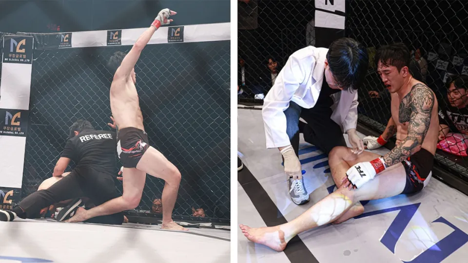 Insólito accidente en una pelea de MMA: noqueó a su rival, pero el árbitro lo lesionó cuando paró el combate