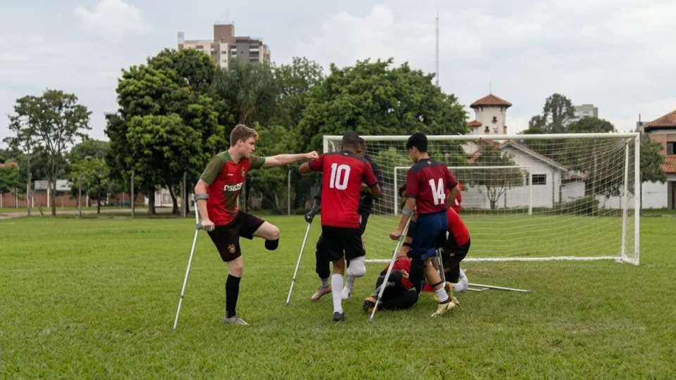 La final de un torneo de fútbol para amputados terminó a trompadas y muletazos
