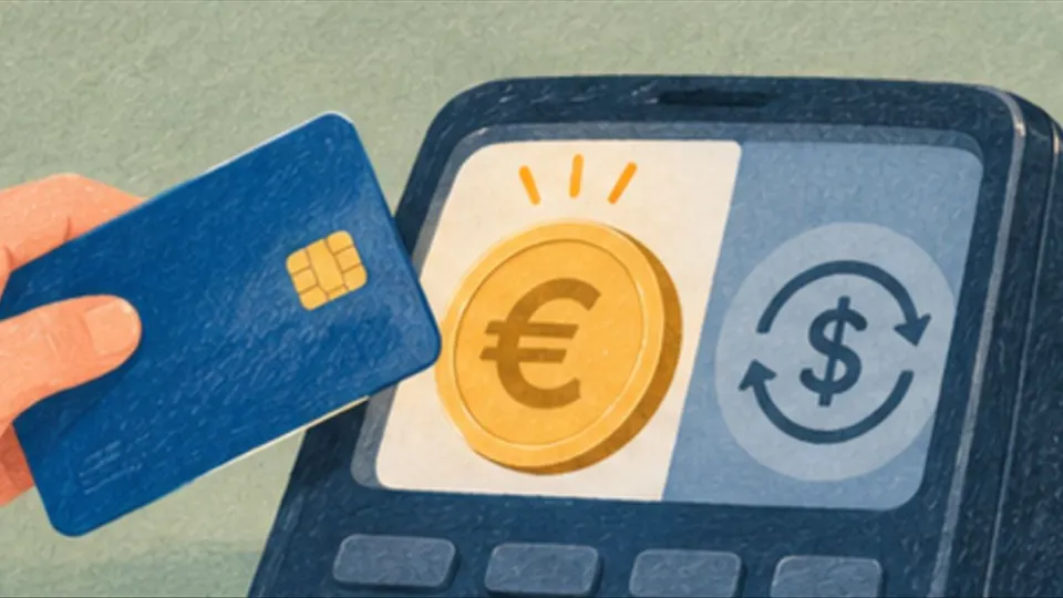 Pagar con tarjeta fuera de la zona euro: por qué conviene elegir casi siempre la moneda local